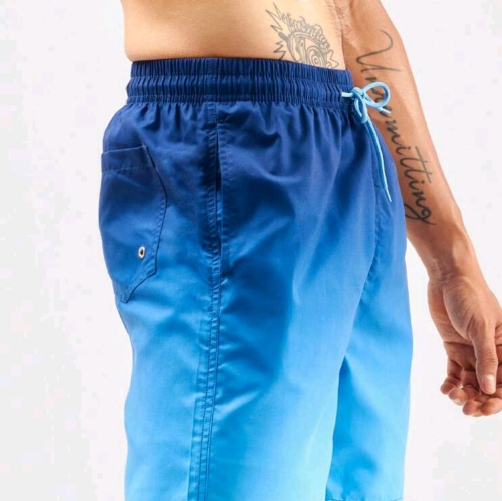 NWT XL Blue Mens Swim Trunks with Compression Liner